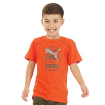 Puma Junior Boys Active Sports Graphic T-Shirt Red