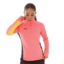 Puma Womens Individual Blaze Training 1/4 Zip Top Sunset Glow