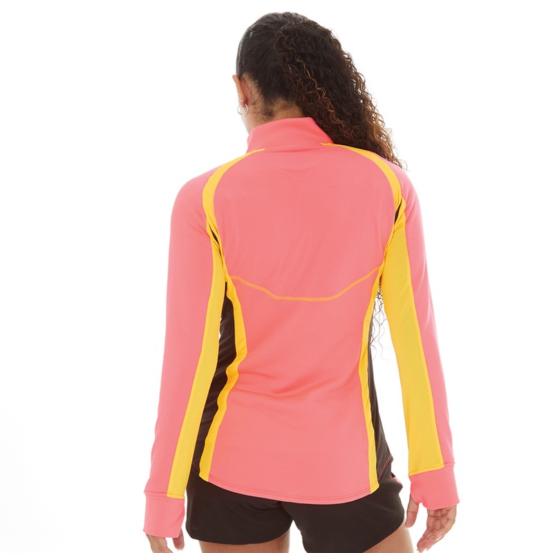 Puma Womens Individual Blaze Training 1/4 Zip Top Sunset Glow