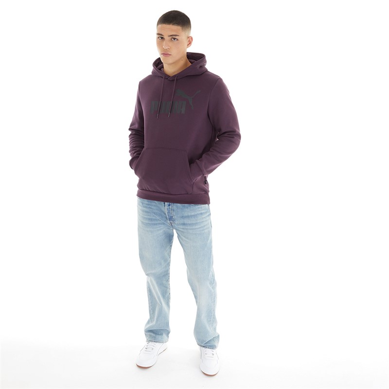 Puma Mens Essentials Big Logo Hoodie Plum