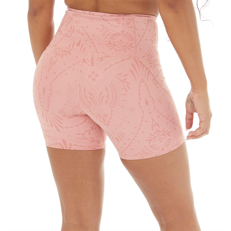 Puma Womens Studio AOP 5 Tight Shorts Rosette Prin