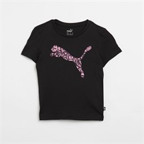 Puma Junior Girls Essentials + Graphic Tropicat T-Shirt Puma Black