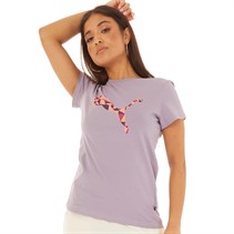 Puma Womens Graphics Cat T-Shirt Pale Plum