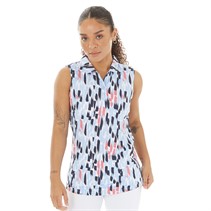 Puma Womens Cloudspun Three Brush Sleeveless Golf Polo Blue/Pink