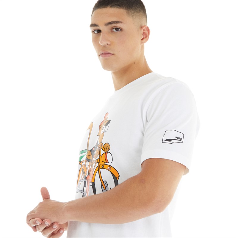 Puma Mens Uptown Stick To It Graphic T-Shirt Puma White