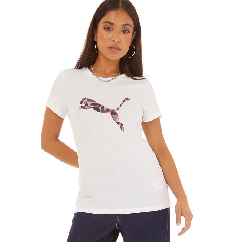 Puma Womens Graphics Cat T-Shirt Puma White