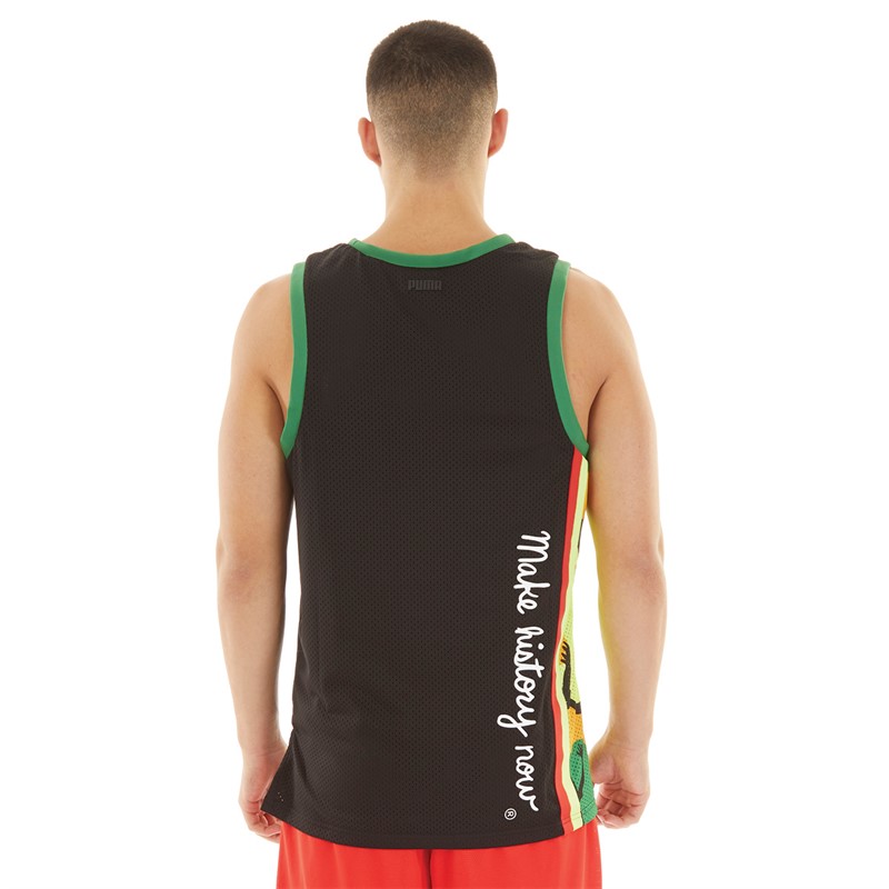 Puma Mens Black Fives Ballroom Basketball Jersey Puma Black