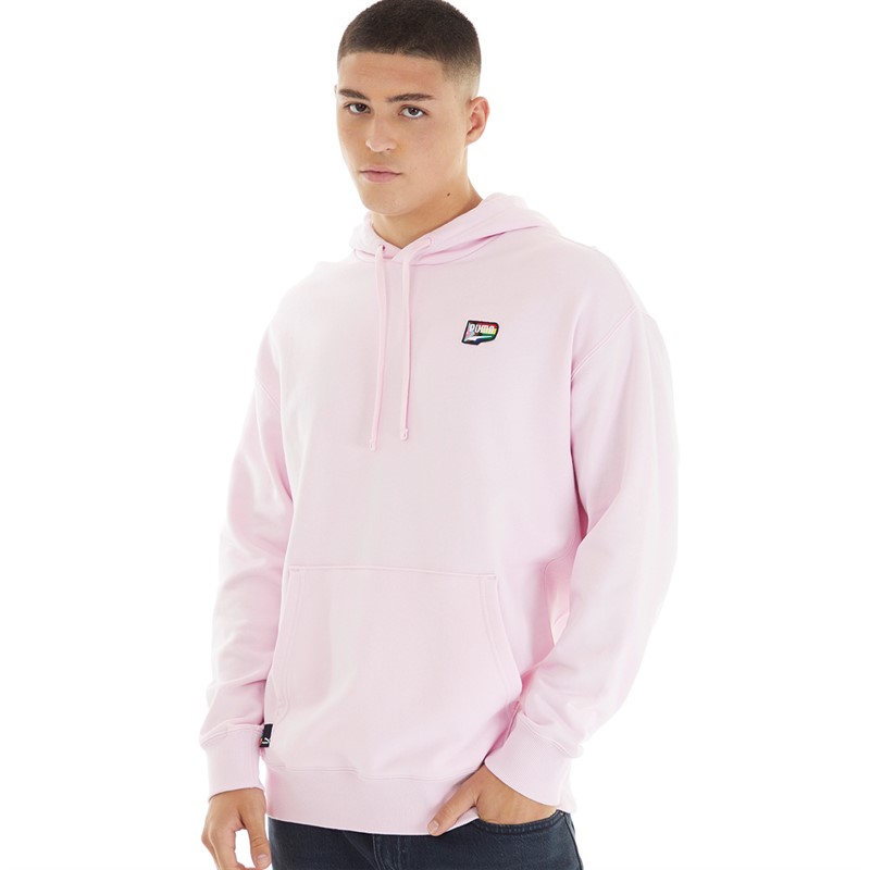 Puma Mens Downtown Pride Hoodie Pink