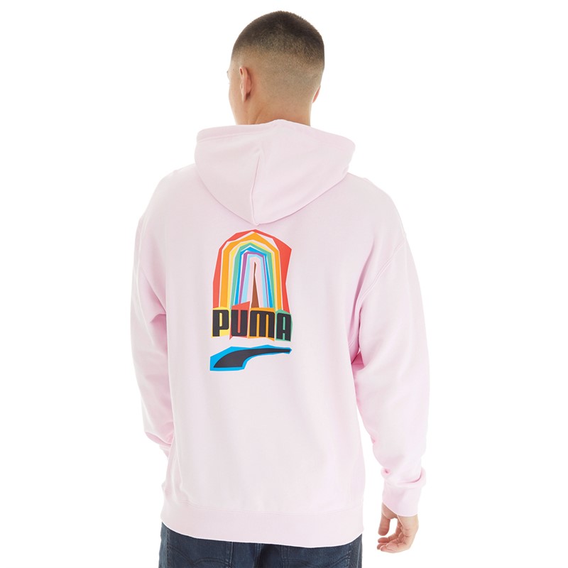 Puma pink hoodie mens best sale