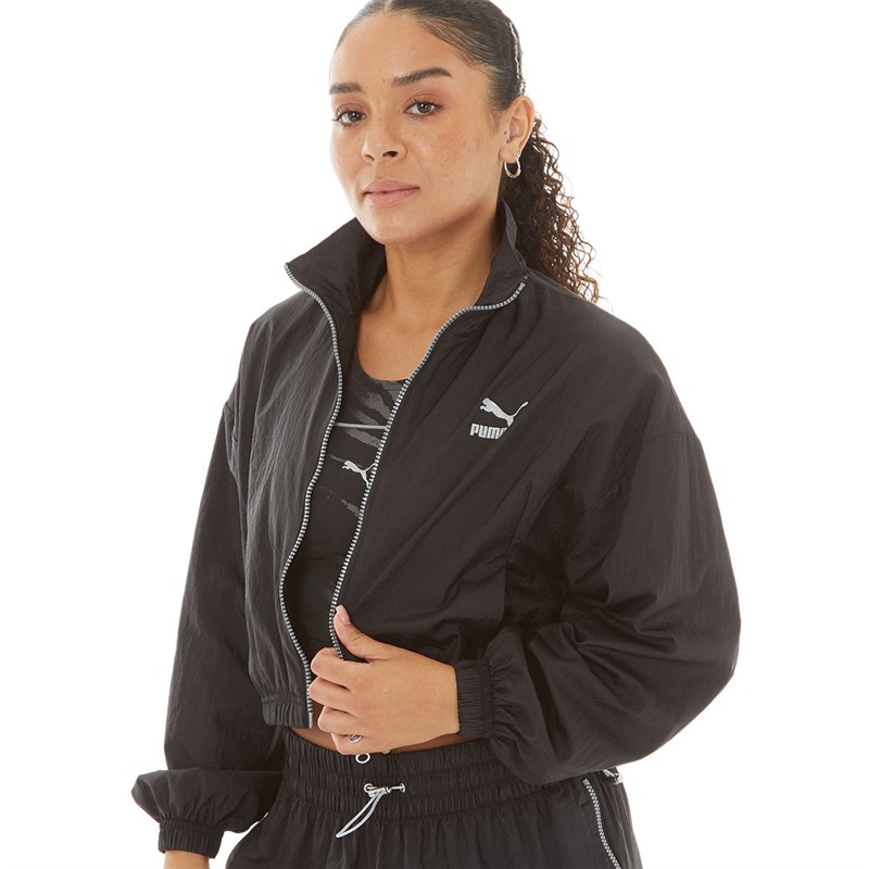 Puma Womens SQ Woven Cropped Track Jacket Puma Black