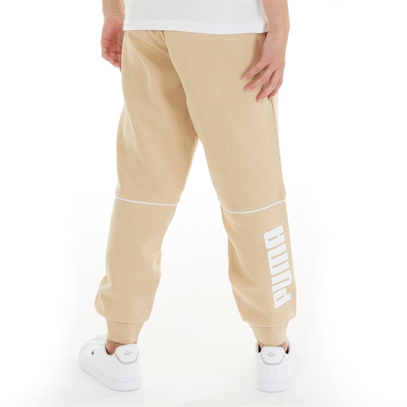 Puma Girls Power Colorblock High-Waist Pants Light Sand