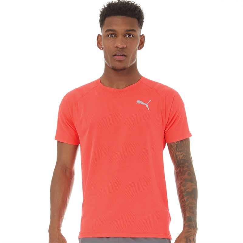 Puma Mens Ultraspun Running T-Shirt Fire Orchid