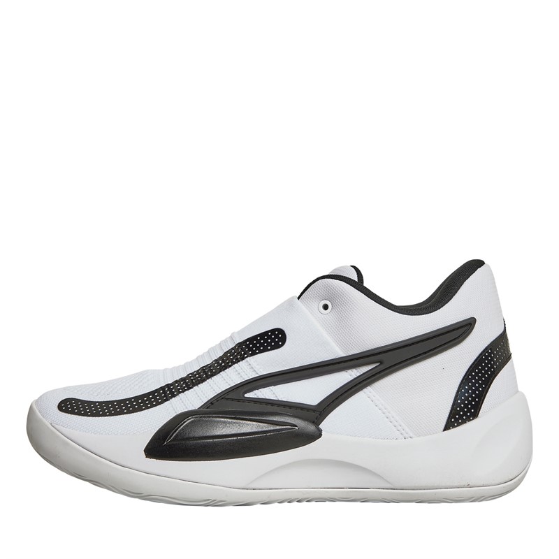 Puma Mens Rise Nitro Basketball Shoes Puma White/Puma Black