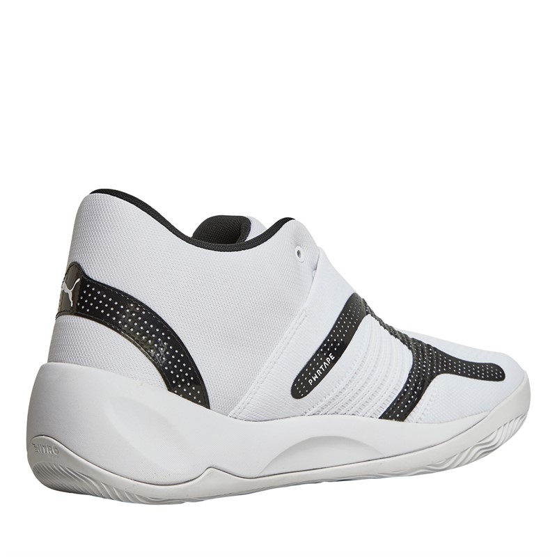 Puma Mens Rise Nitro Basketball Shoes Puma White/Puma Black