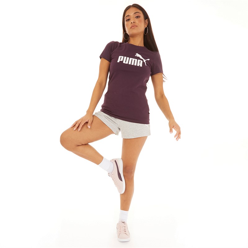 Puma Womens Essentials Big Logo T-Shirt Dark Plum