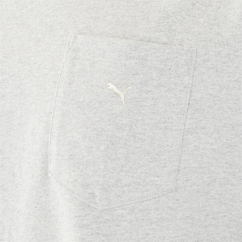 Puma Mens MMQ Pocket T-Shirt Light Grey Heather