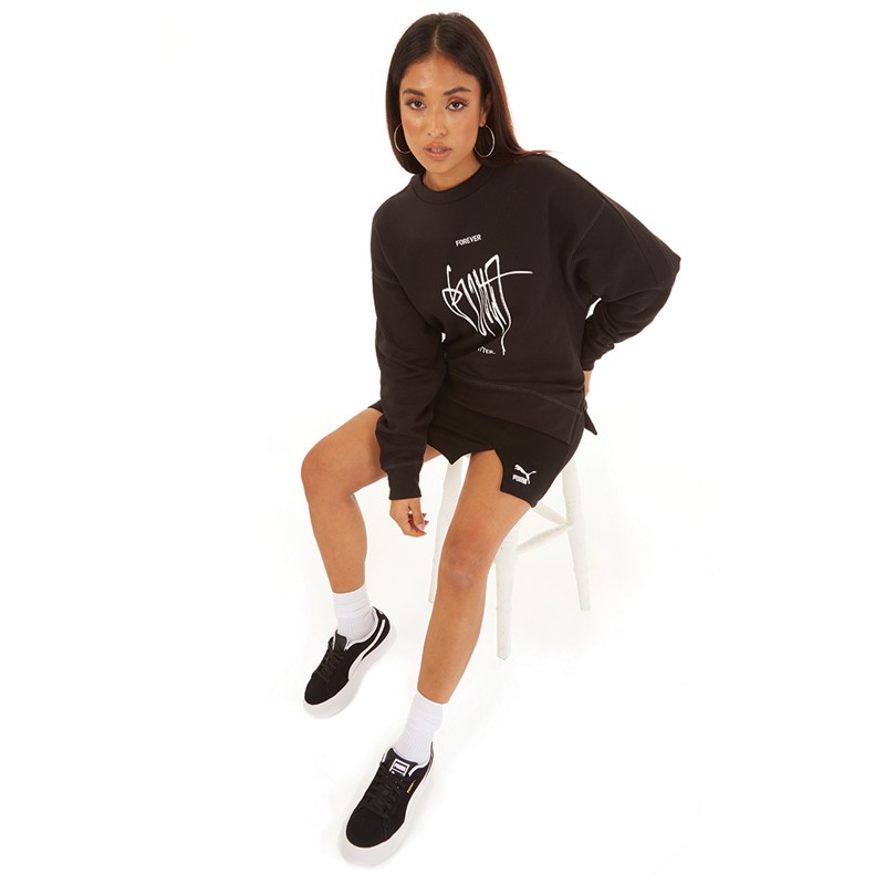 Puma Womens Classics Re:Collection Crew Sweatshirt Puma Black