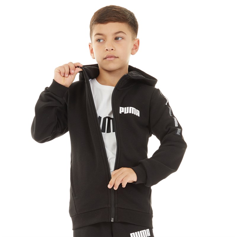 Puma Junior Boys Tape Full-Zip Hoodie Puma Black