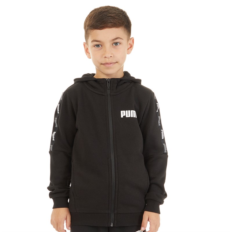 Puma Junior Boys Tape Full-Zip Hoodie Puma Black