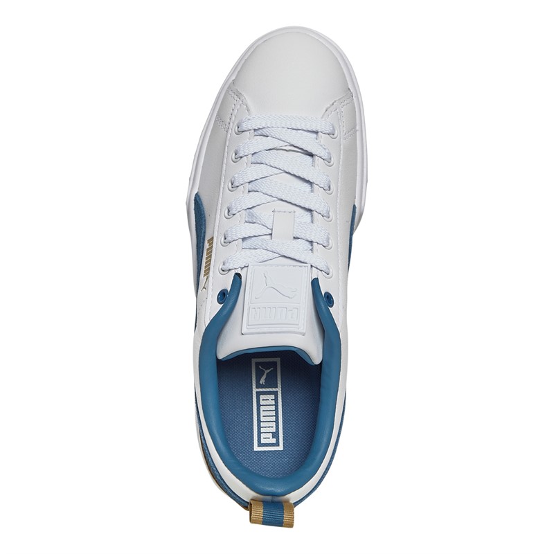 Puma Womens Mayze Leather Trainers Puma White Blue