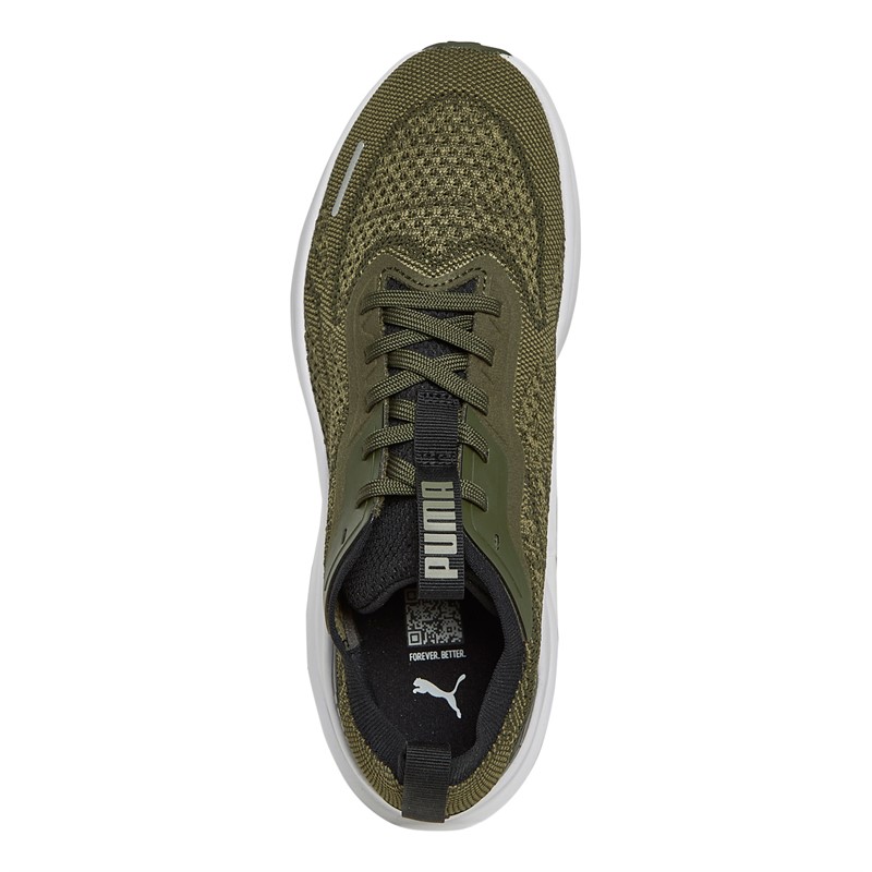 Puma Mens Skyrocket Lite Engineered Neutral Running Shoes Olive/Black