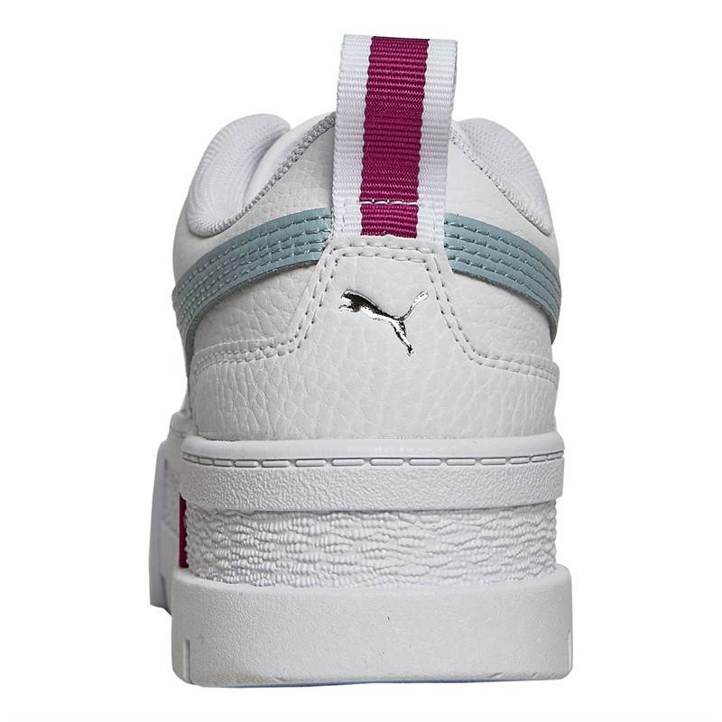 Puma Junior Girls Mayze Leather Trainers Frosted Dew/White