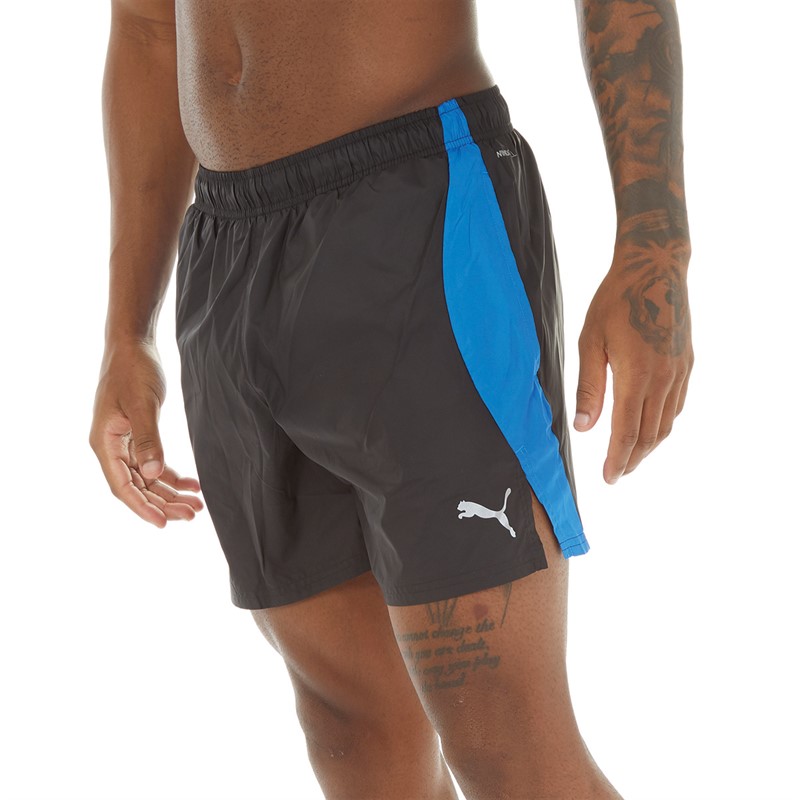 Puma Mens 5 Running Shorts Black/Blue