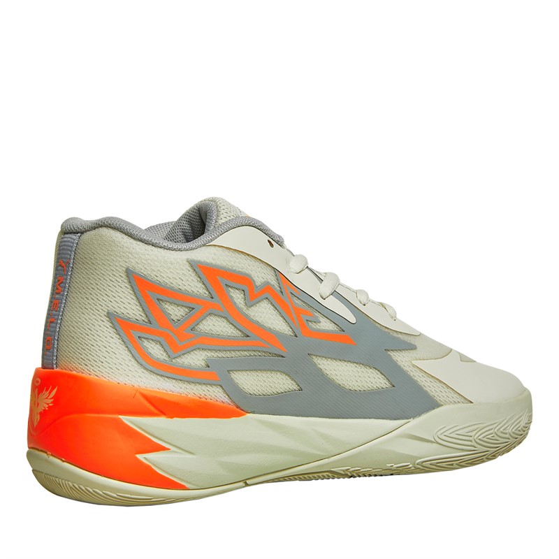 Puma Boys LaMelo Ball MB.02 Gorange Basketball Shoes Grey/Orange