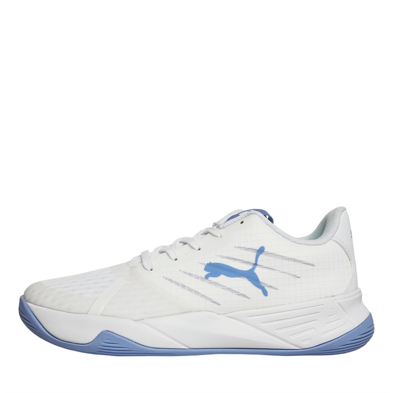 Puma Womens Accelerate Pro II W+ Indoor Court Shoes White/Blue