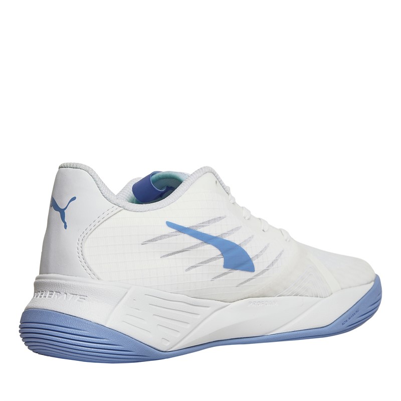 Puma Womens Accelerate Pro II W+ Indoor Court Shoes White/Blue