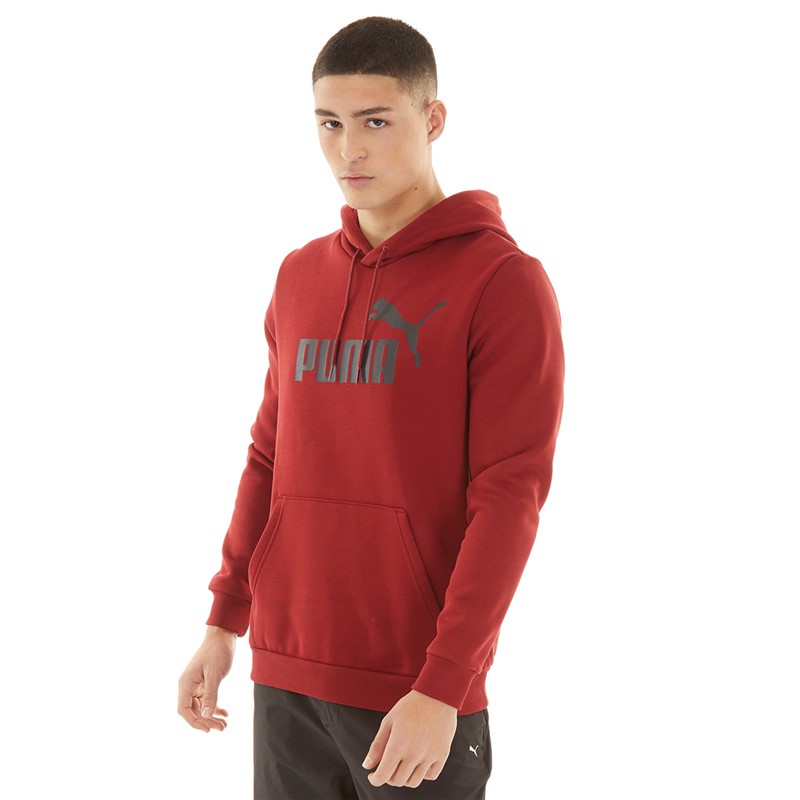 Puma Mens Essentials Big Logo Hoodie Intense Red