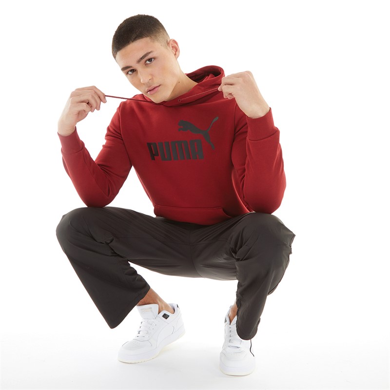 Puma Mens Essentials Big Logo Hoodie Intense Red