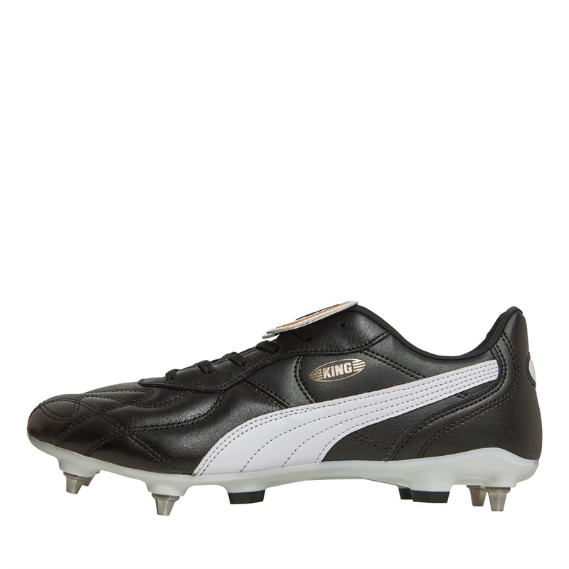 Puma Mens King Cup MXSG Mixed/Soft Ground Football Boots Black/White