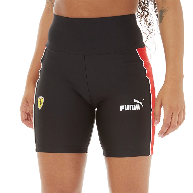 Puma Womens Ferrari Race X June Ambrose Biker Shorts Rosso Corsa