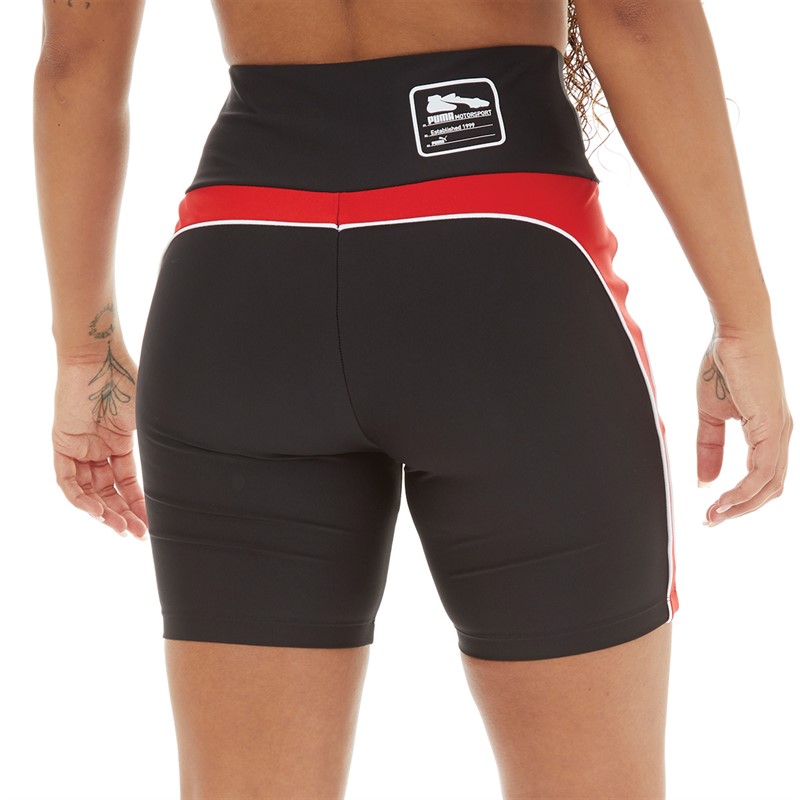 Puma Womens Ferrari Race X June Ambrose Biker Shorts Rosso Corsa