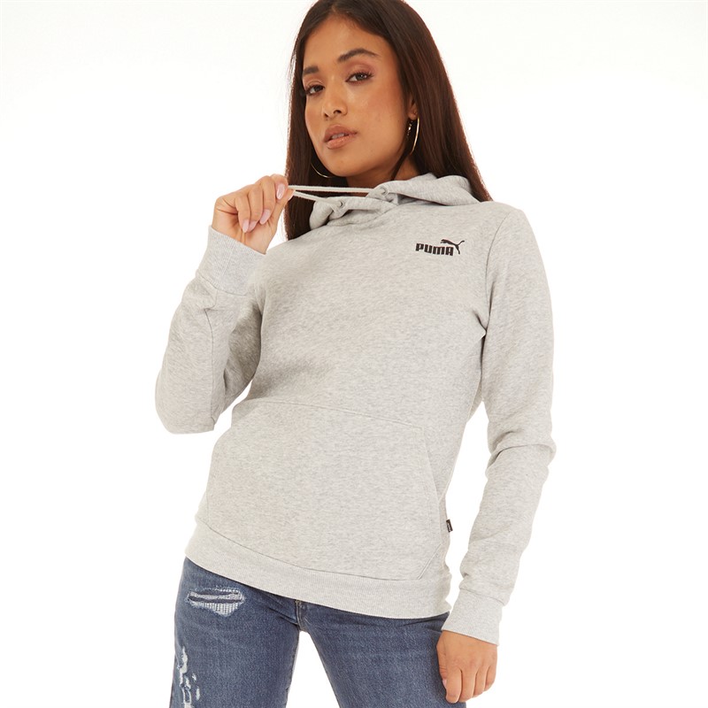 Buy Puma Womens Essentials Small Logo Hoodie Light Grey Heather