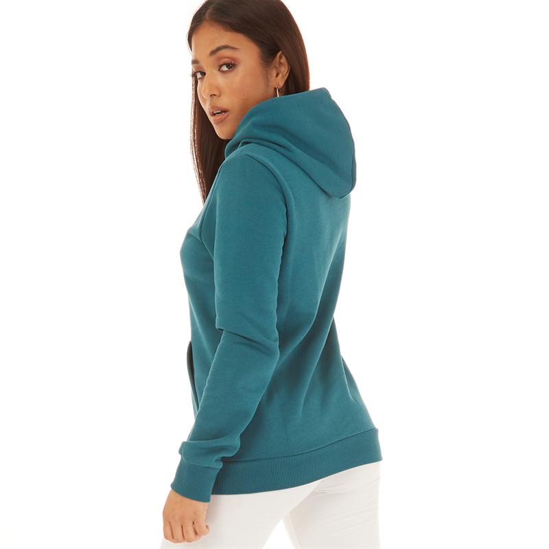 Puma Womens Essentials Big Logo Hoodie Green