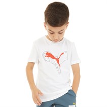 Puma Junior Boys Essentials Logo Lab Graphic T-Shirt Puma White