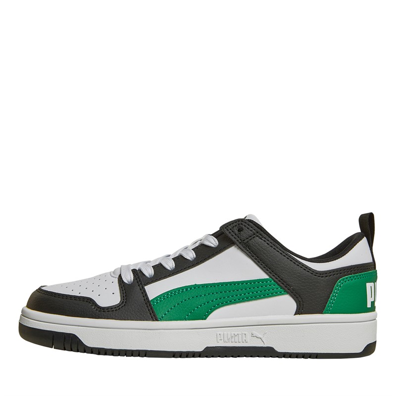 Puma Junior Boys Rebound Layup Lo SL Trainers White/Green/Black