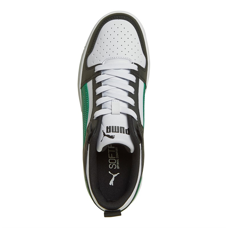 Puma Junior Boys Rebound Layup Lo SL Trainers White/Green/Black