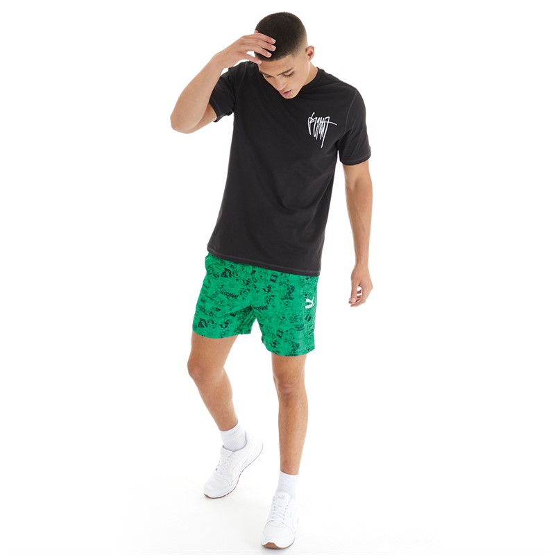 Puma Mens Classics Super Puma Shorts Green