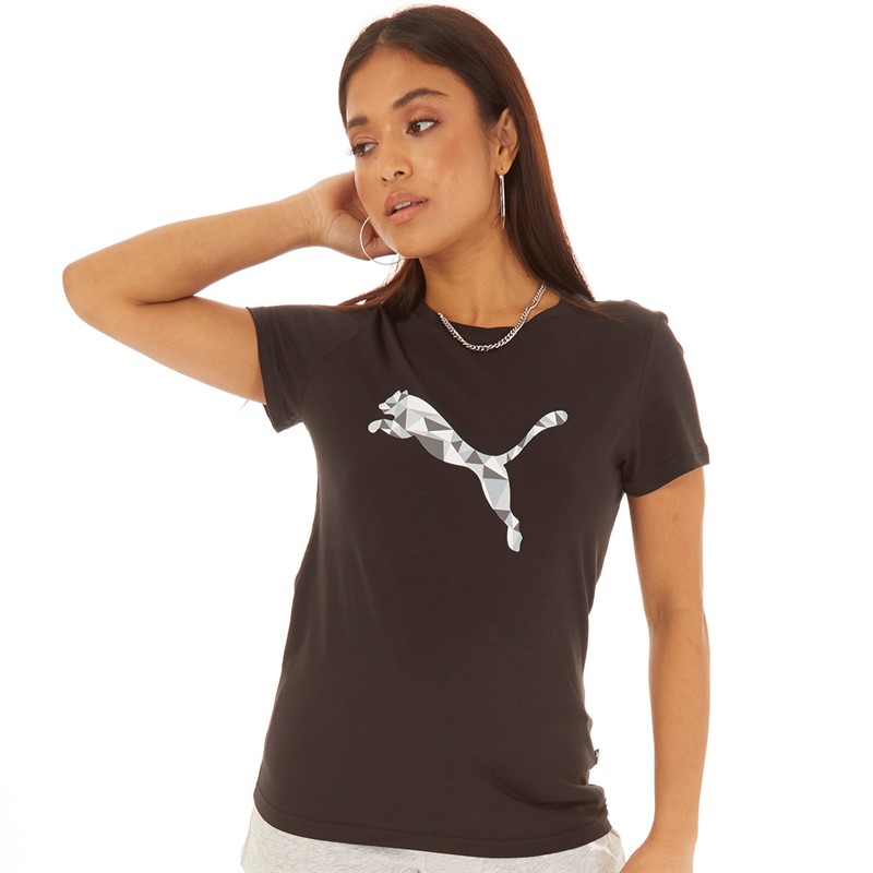 Puma Womens Graphics Cat T-Shirt Puma Black