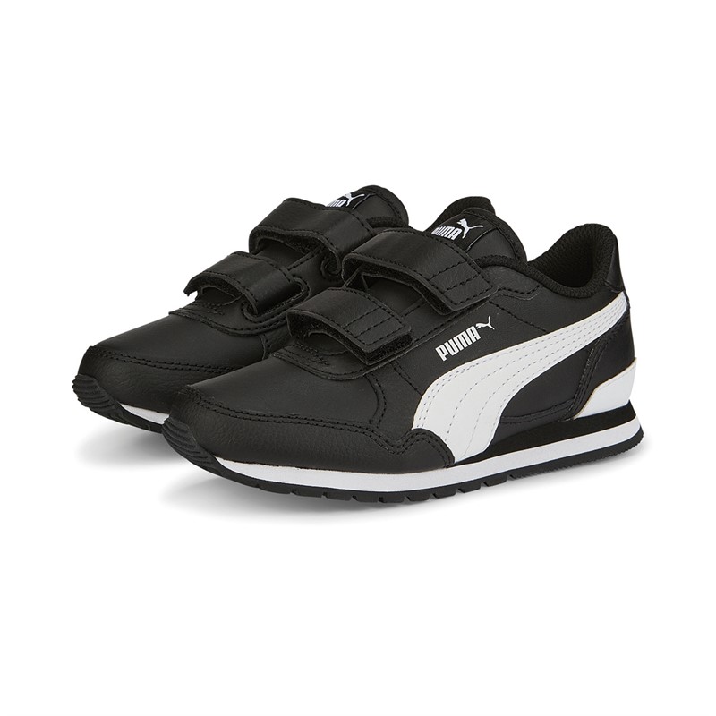 Puma Kids ST Runner V3 L Velcro Trainers Black/White