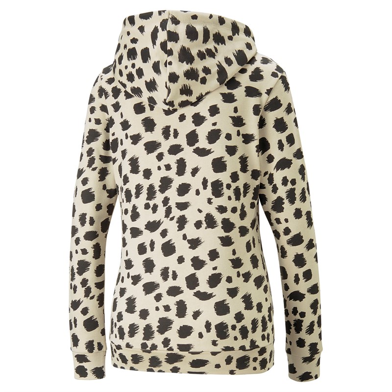 Puma oversized cheetah print polar fleece jumper hotsell