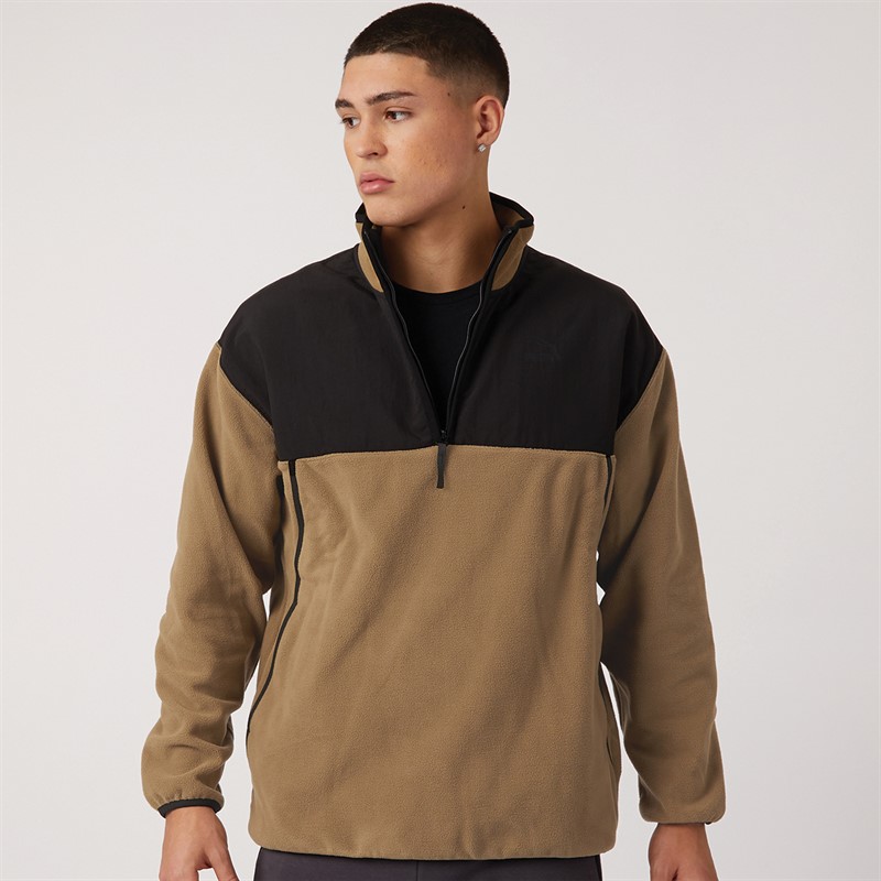 Puma Mens Classics Utility Polar Half-Zip Fleece Chocolate