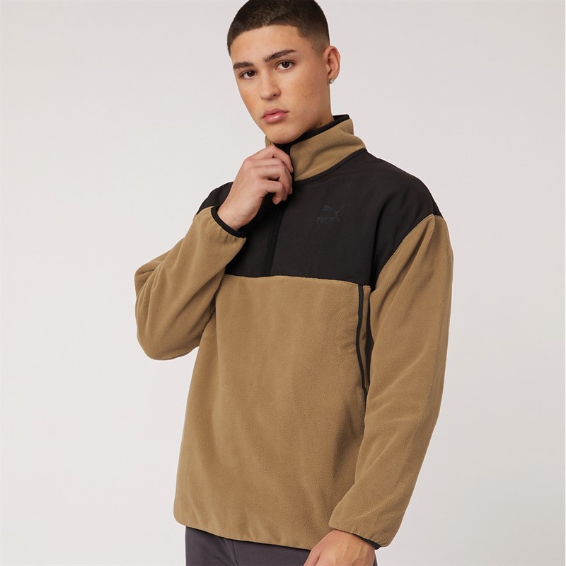 Puma Mens Classics Utility Polar Half-Zip Fleece Chocolate