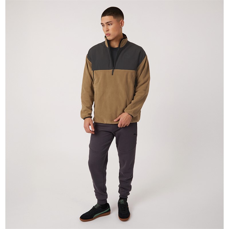 Puma Mens Classics Utility Polar Half-Zip Fleece Chocolate