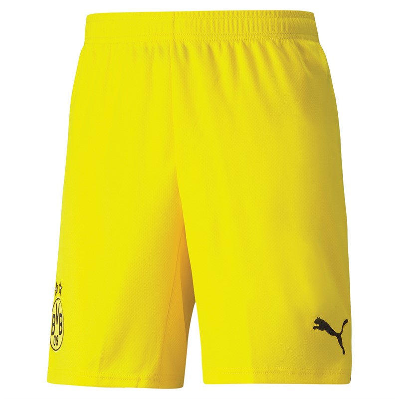 Puma Mens BVB Borussia Dortmund Home Shorts Cyber Yellow/Blue