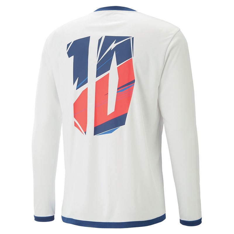 Puma Mens Christian Pulisic Long Sleeve Football Jersey White/Blue