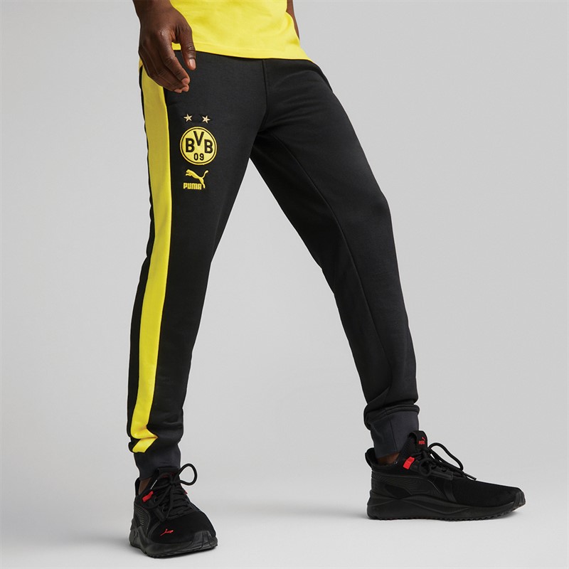 Puma Mens BVB Borussia Dortmund FtblHeritage T7 Track Pants Puma Black